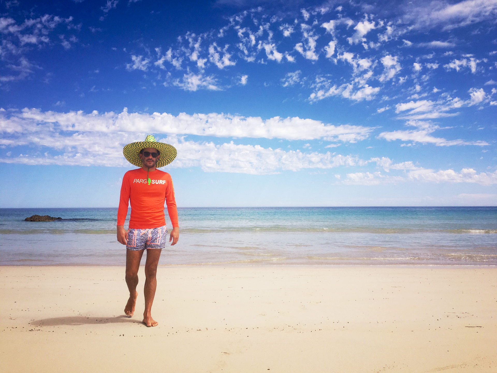 Daniel relaxing on a pristine tropical beach