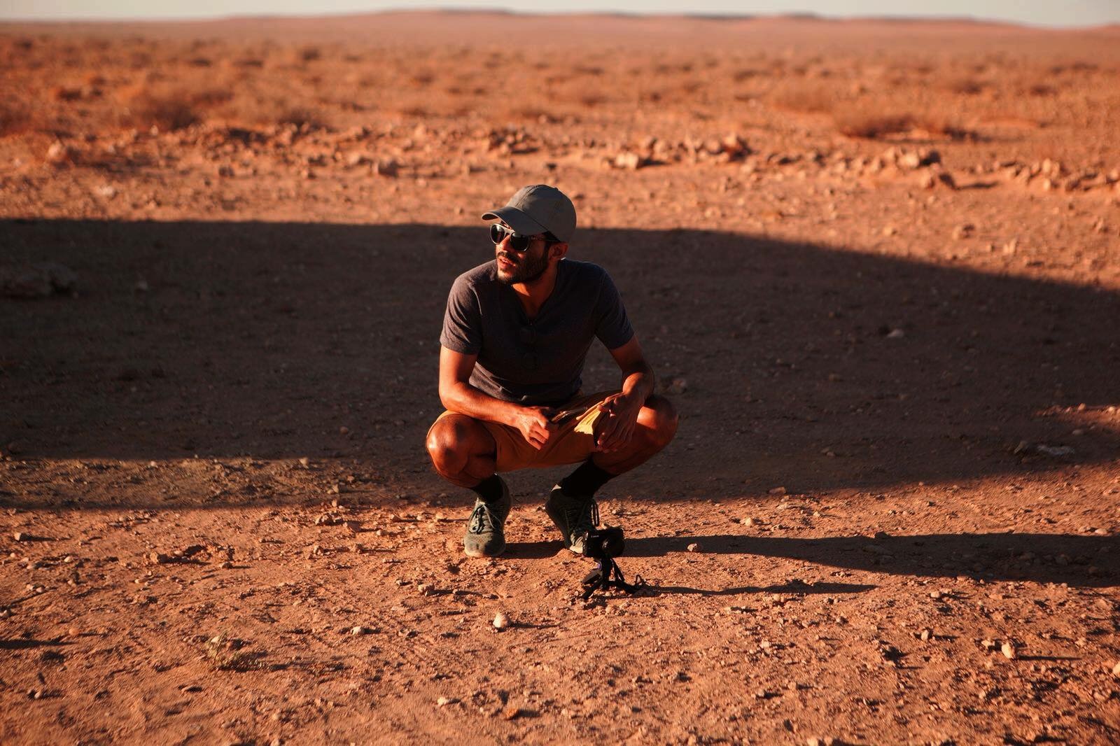 Daniel Santiago Díaz exploring the Sahara desert in Africa